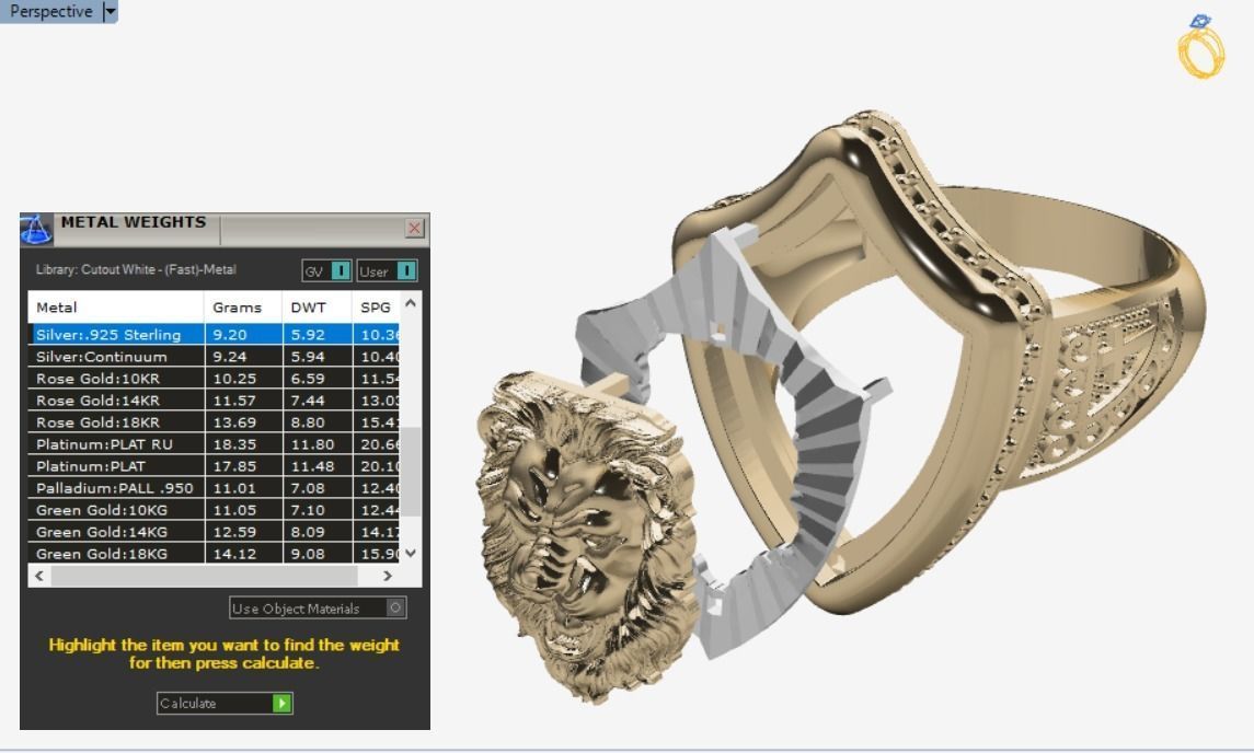 lion ring 3D print model_26