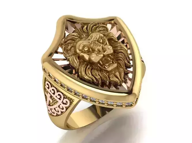 lion ring 3D print model lion ring 3D print model