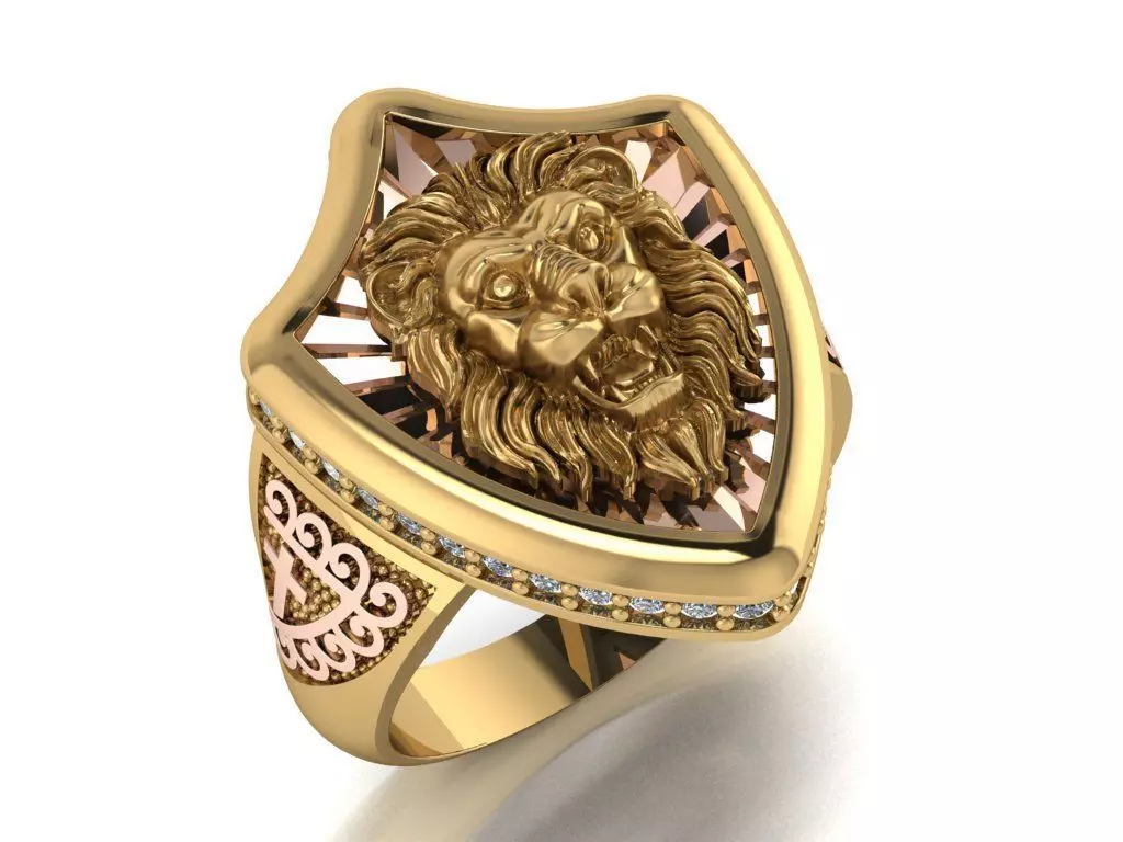 lion ring 3D print model_0