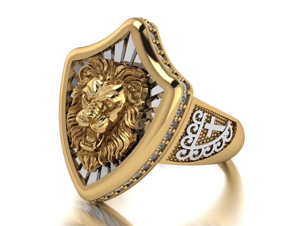 lion ring 3D print model_9