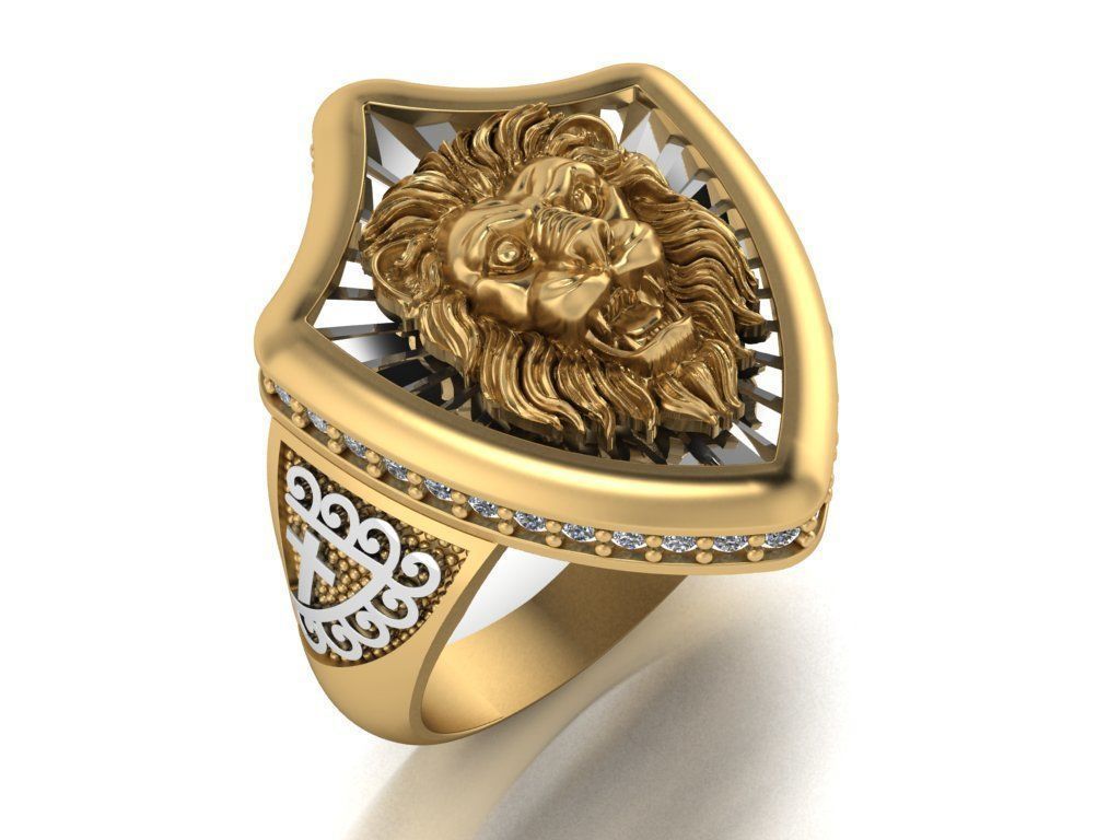 lion ring 3D print model_2