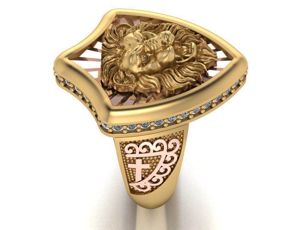 lion ring 3D print model_37