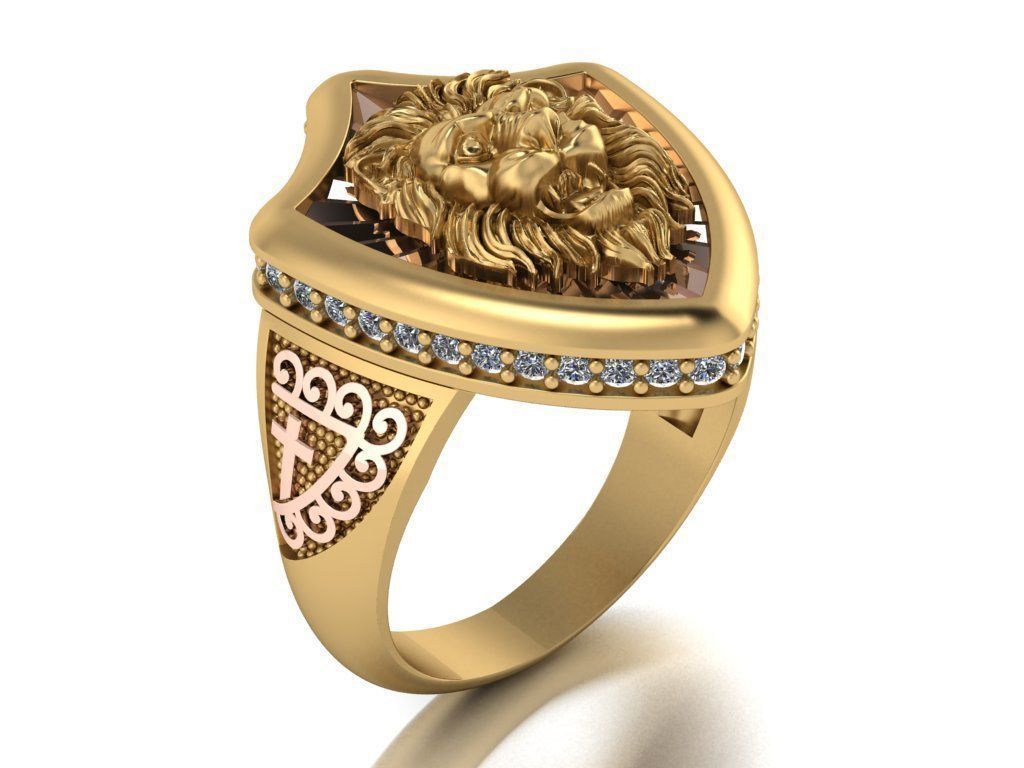 lion ring 3D print model_14