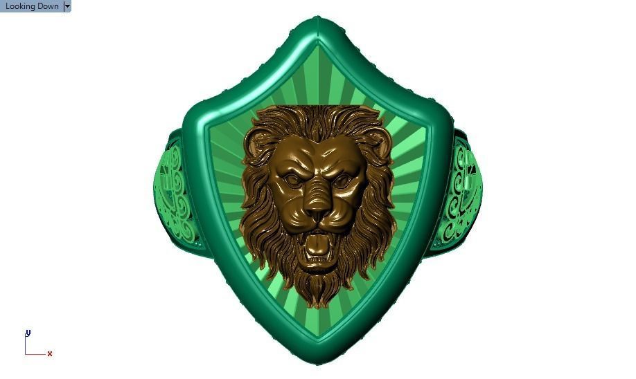 lion ring 3D print model_12