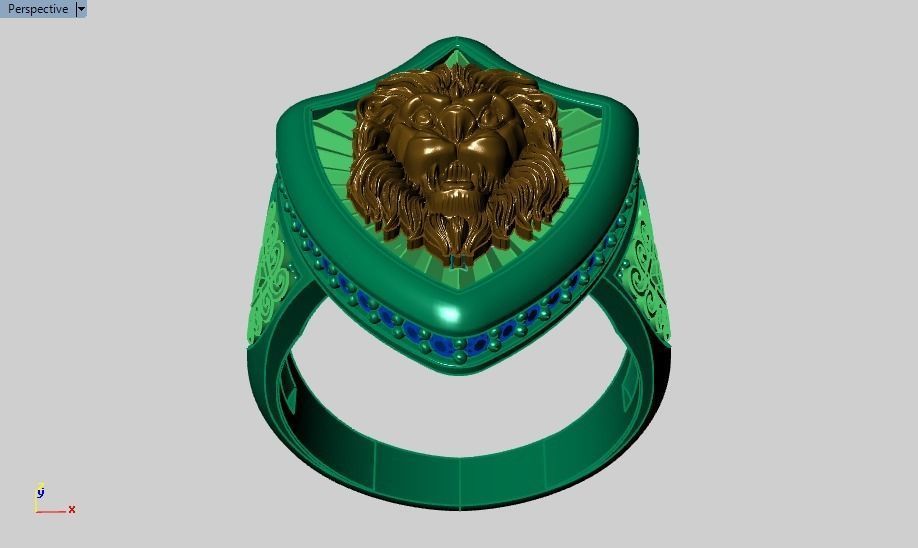 lion ring 3D print model_17