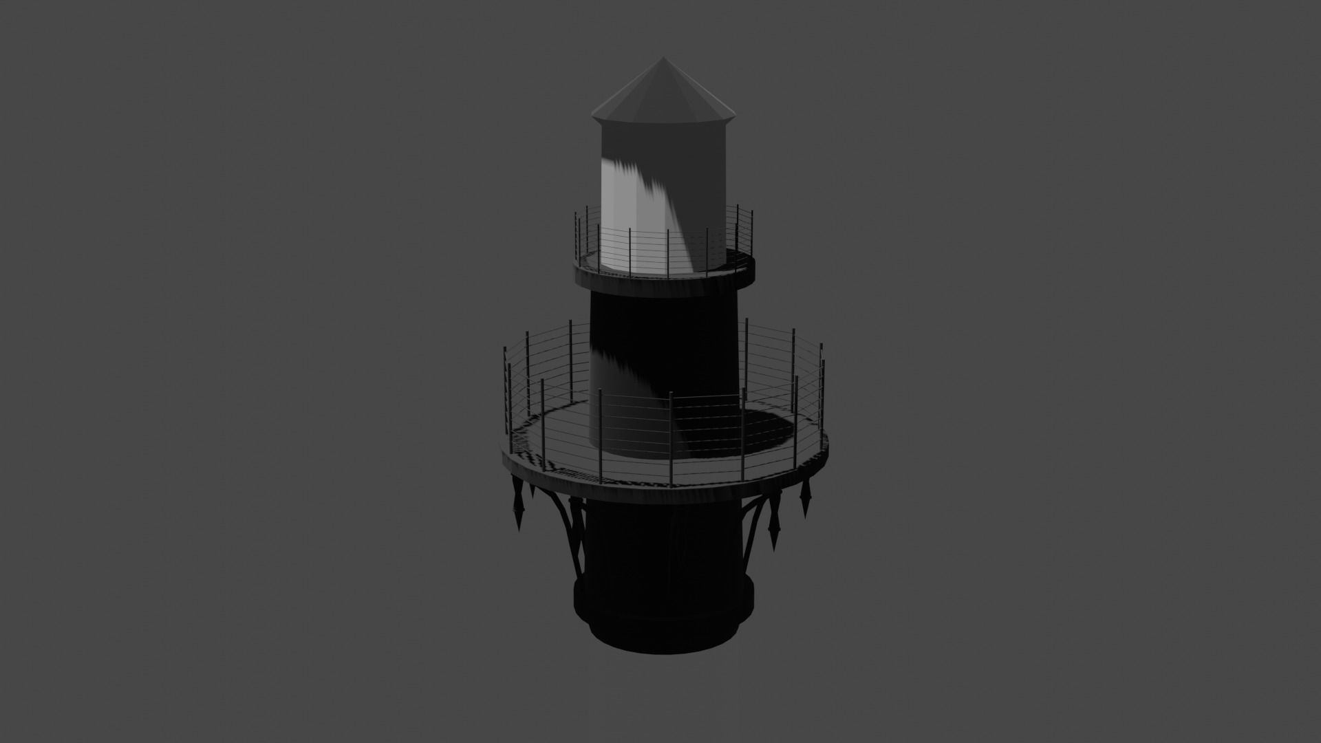 LightHouse light pole Low-poly 3D model_1