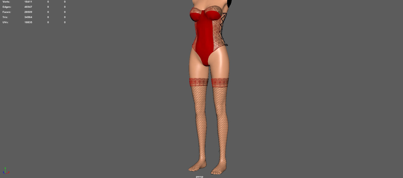 WOMANS UNDERWEAR Low-poly 3D model_12