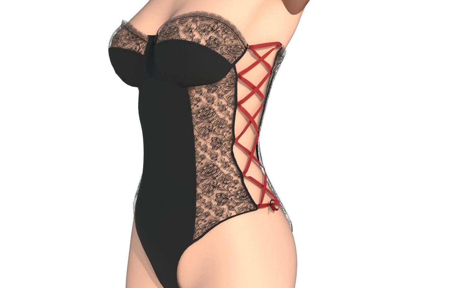 WOMANS UNDERWEAR Low-poly 3D model_1