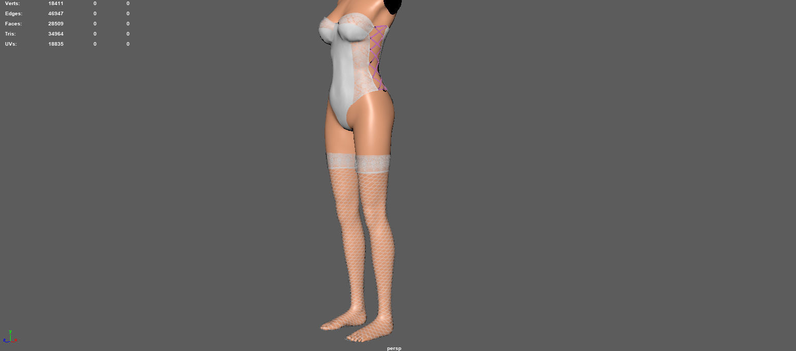 WOMANS UNDERWEAR Low-poly 3D model_13