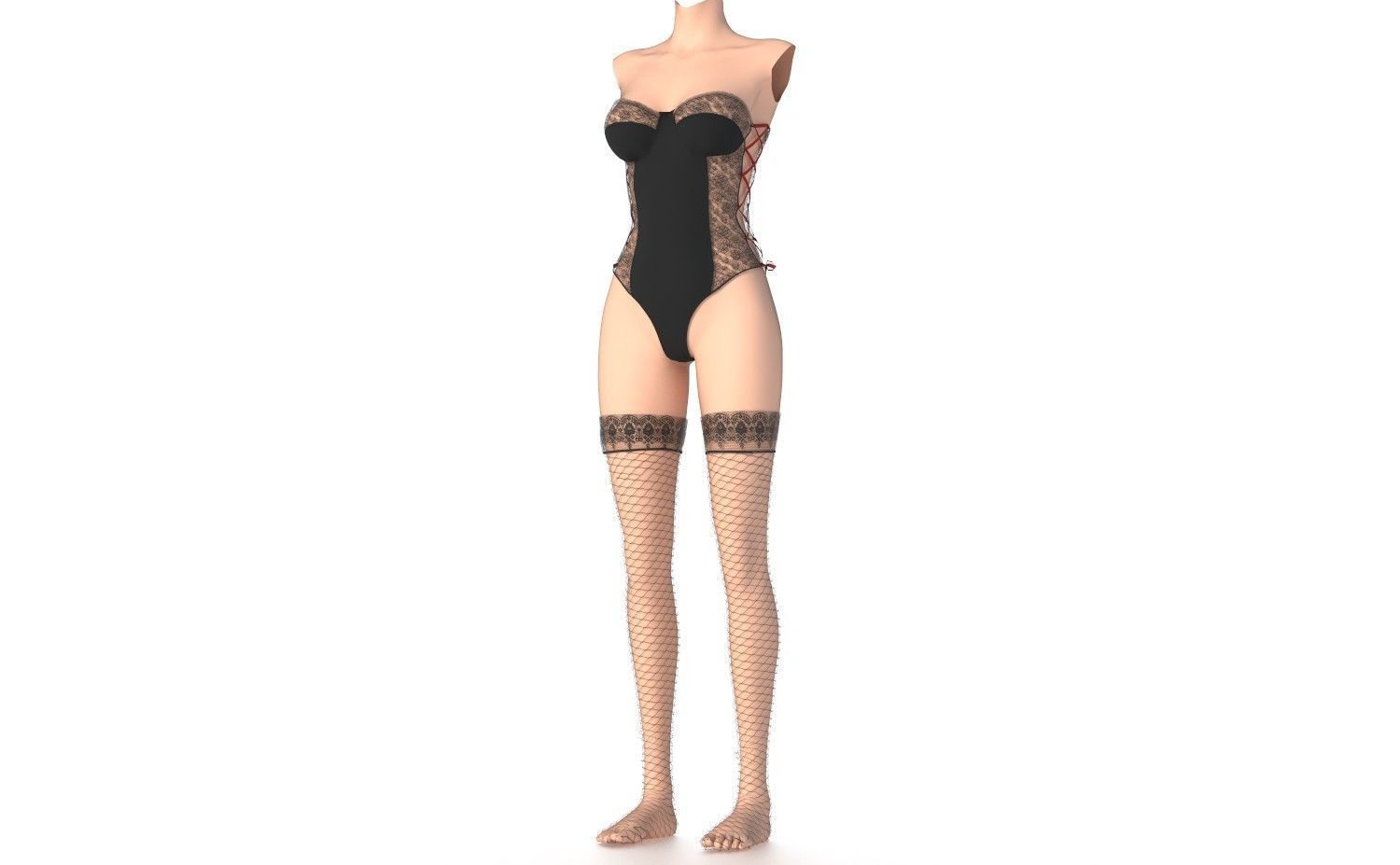 WOMANS UNDERWEAR Low-poly 3D model_4