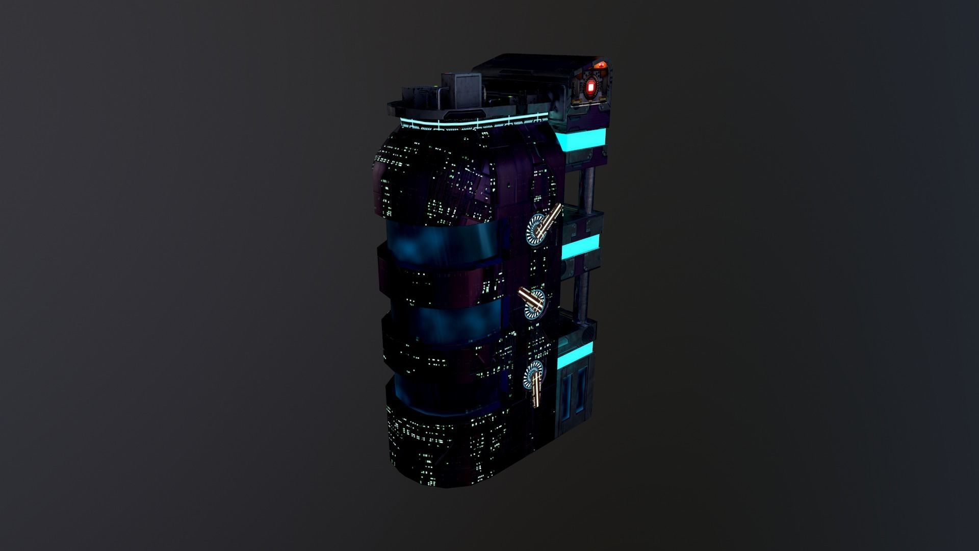 Cyberpunk City - Building 43 Low-poly 3D model_15