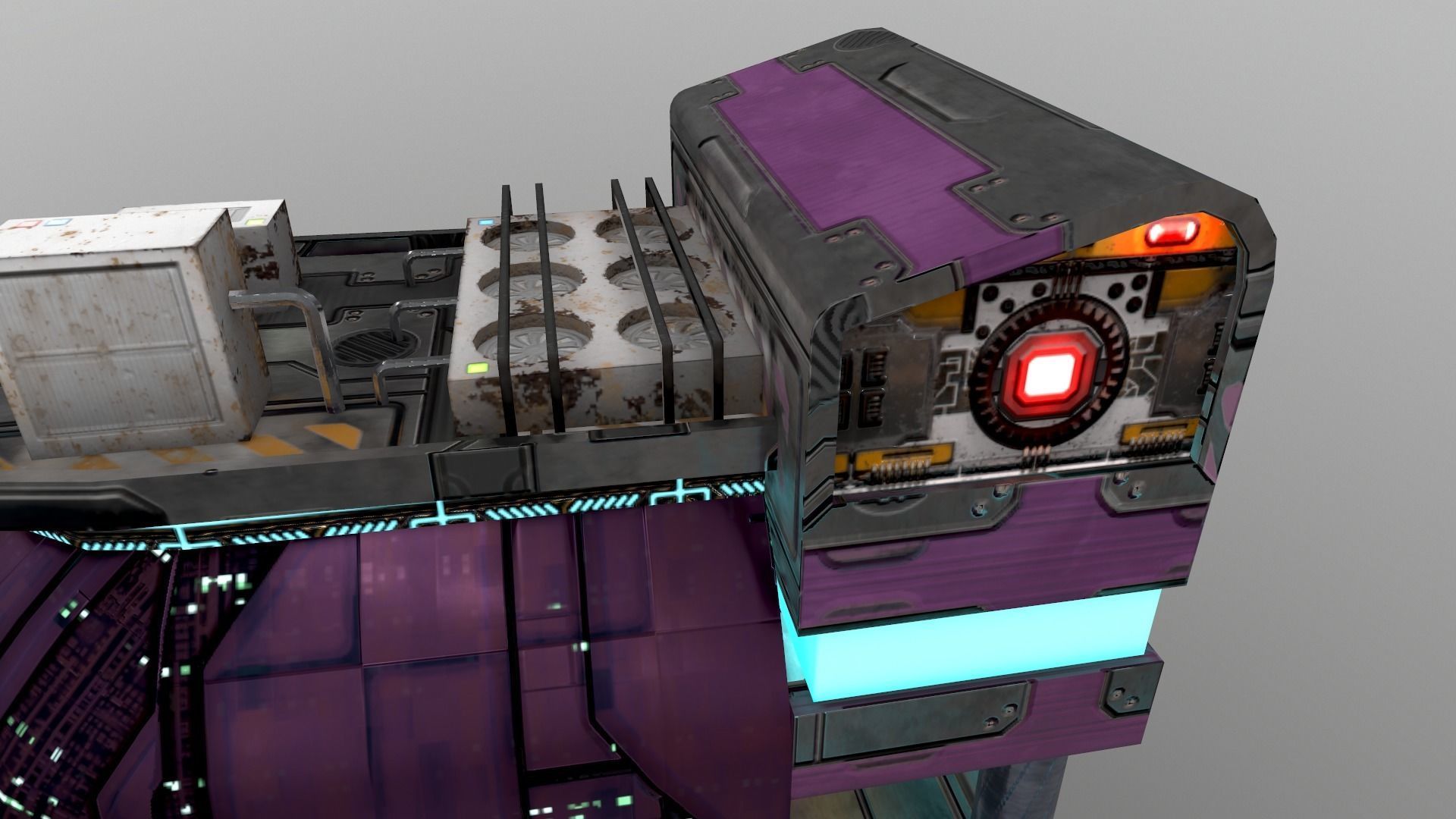 Cyberpunk City - Building 43 Low-poly 3D model_13