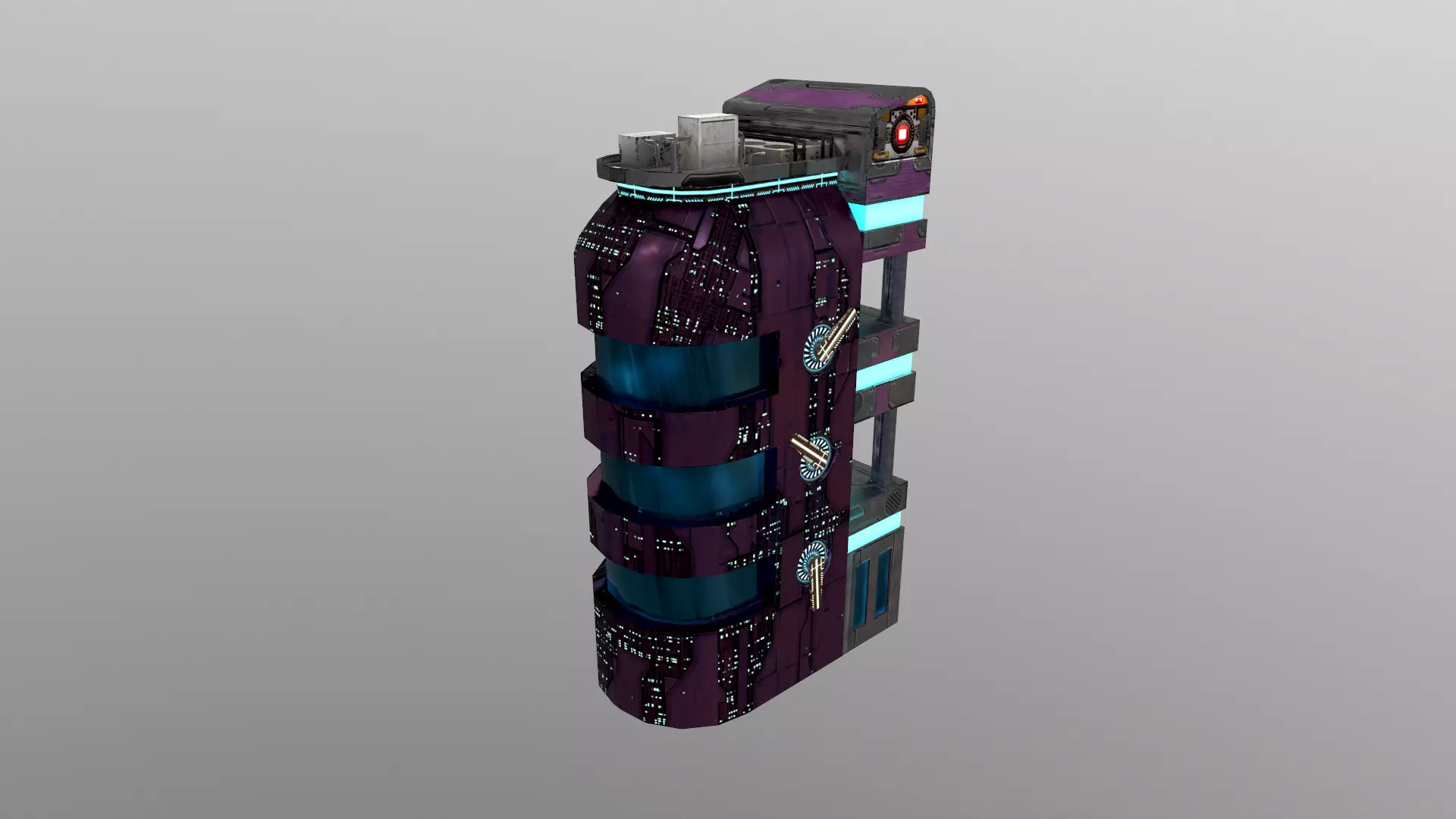 Cyberpunk City - Building 43 Low-poly 3D model_0