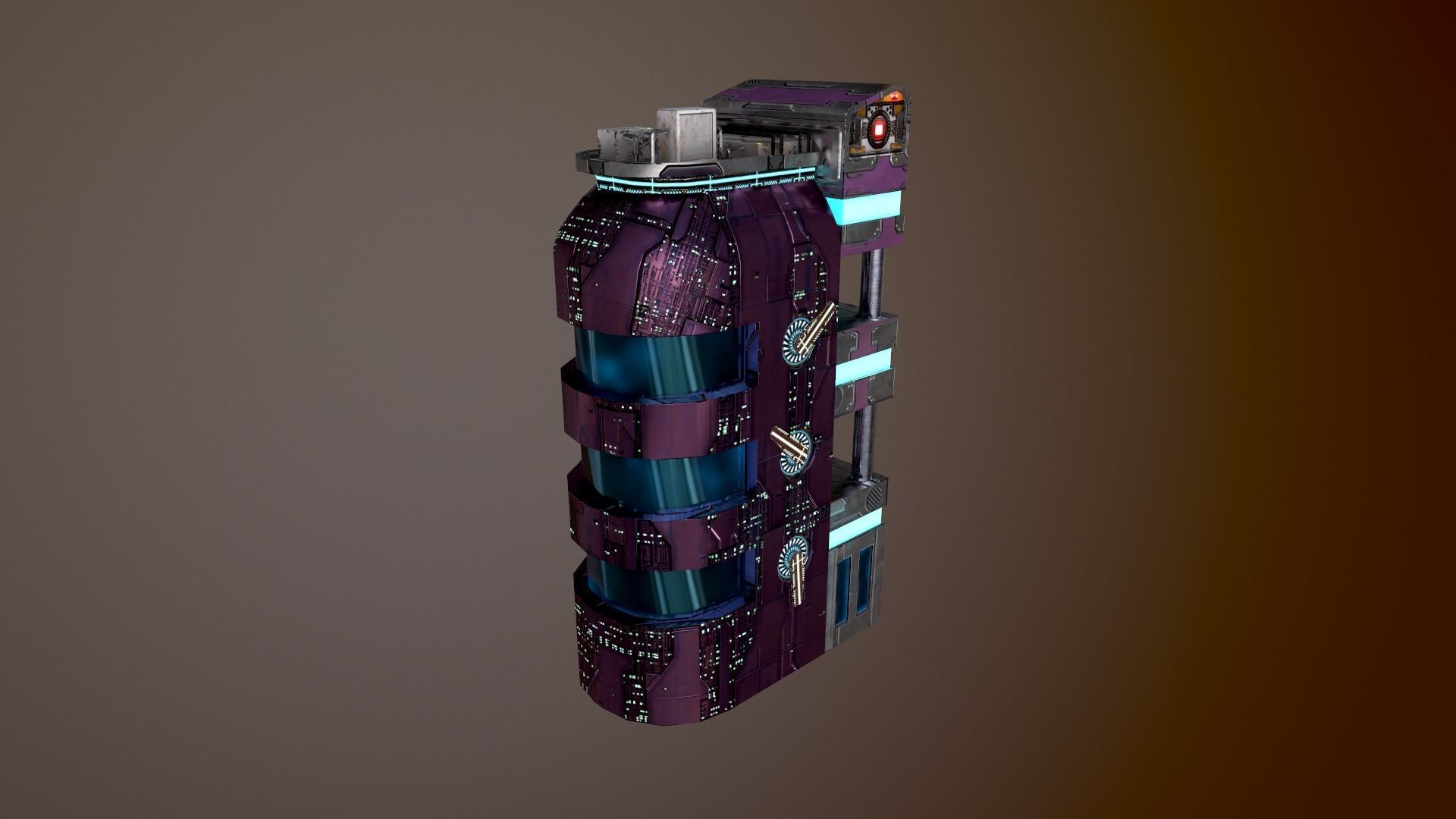 Cyberpunk City - Building 43 Low-poly 3D model_20