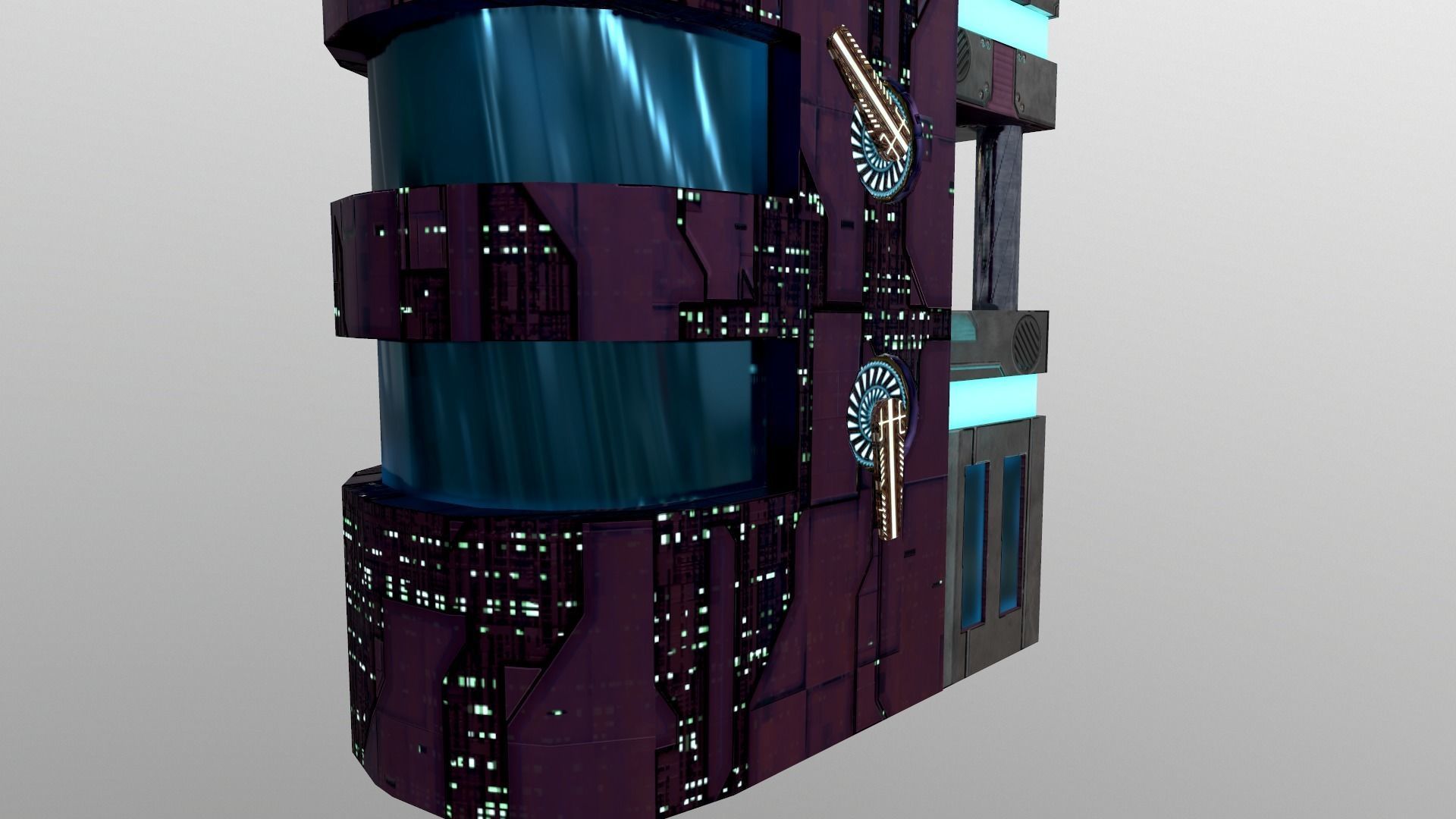 Cyberpunk City - Building 43 Low-poly 3D model_6