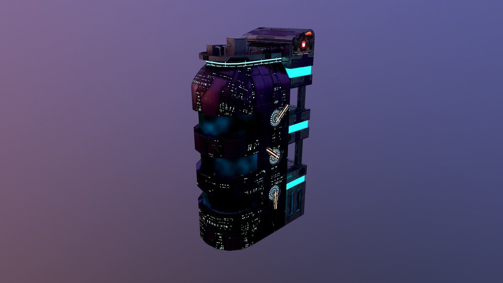 Cyberpunk City - Building 43 Low-poly 3D model_30