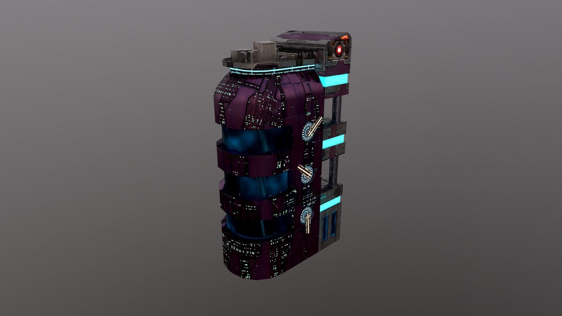 Cyberpunk City - Building 43 Low-poly 3D model_28