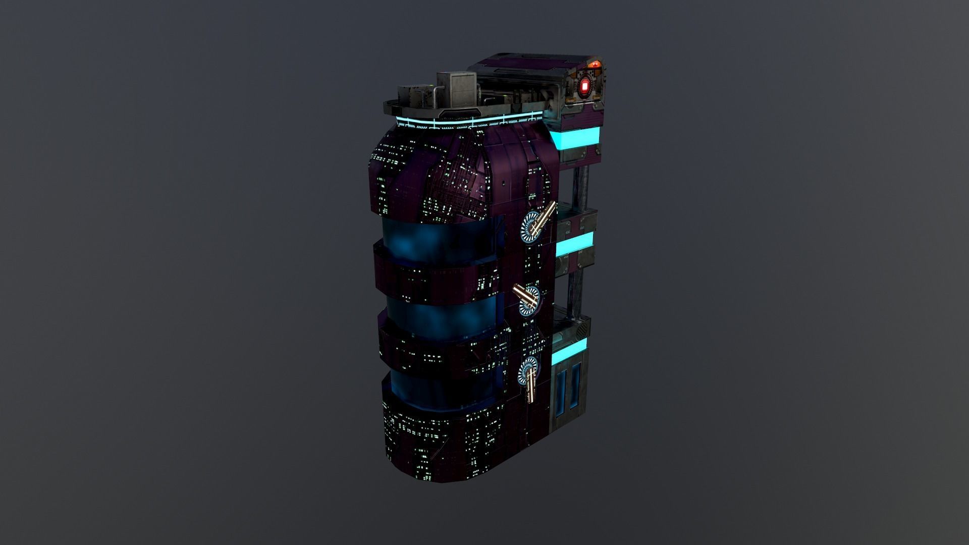 Cyberpunk City - Building 43 Low-poly 3D model_21