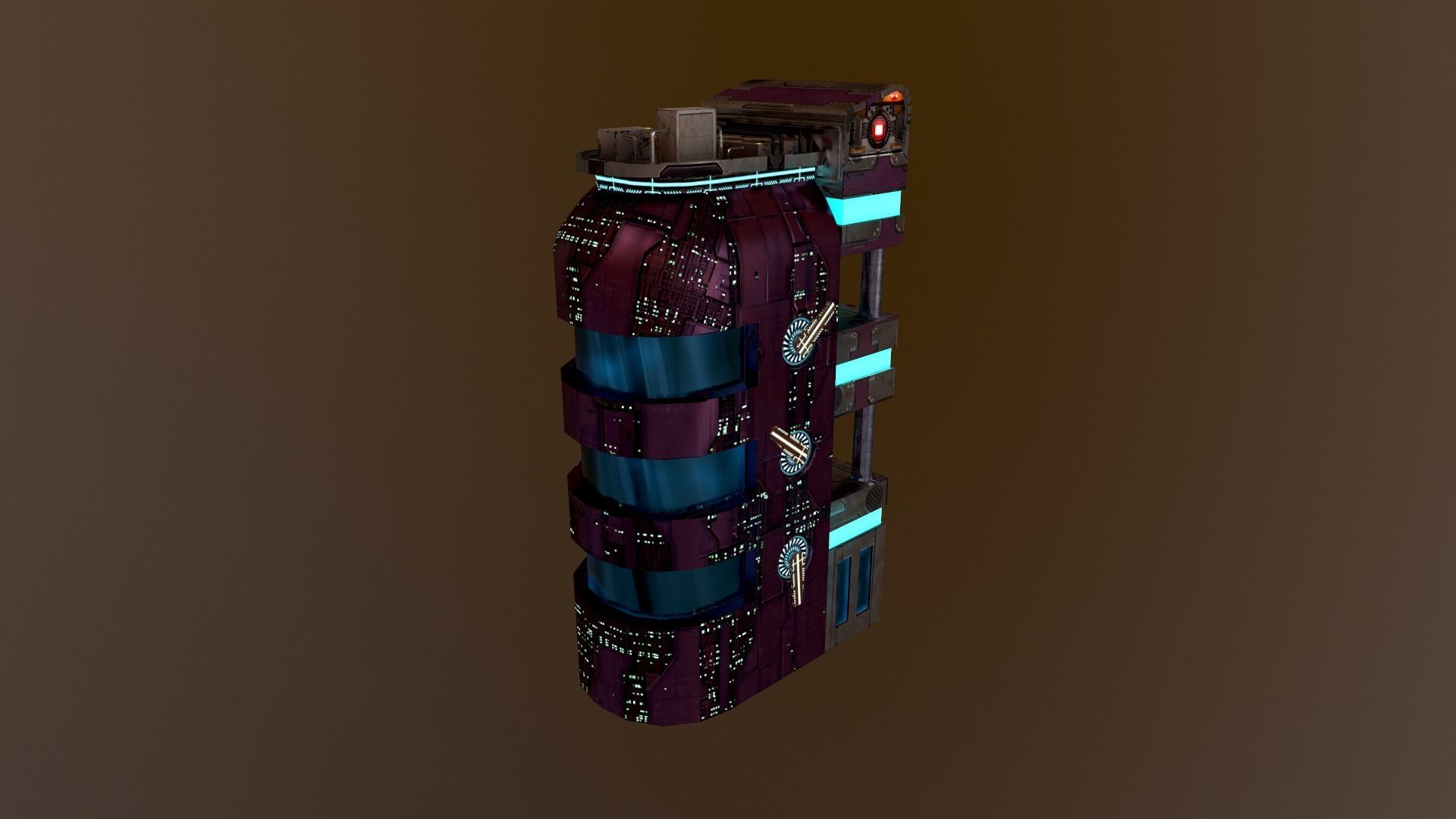 Cyberpunk City - Building 43 Low-poly 3D model_16