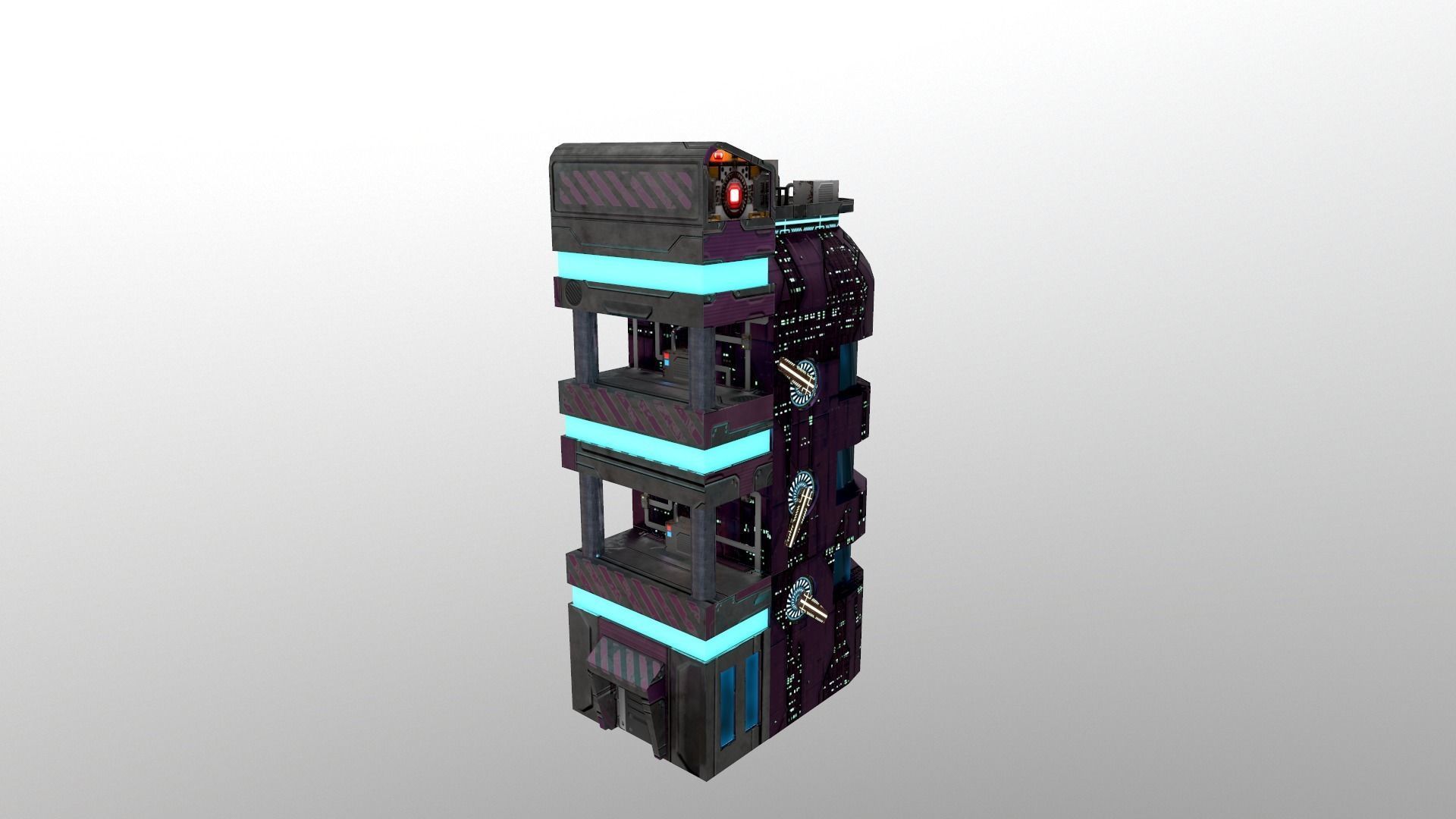 Cyberpunk City - Building 43 Low-poly 3D model_4