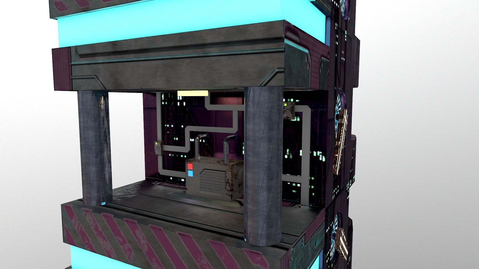 Cyberpunk City - Building 43 Low-poly 3D model_9