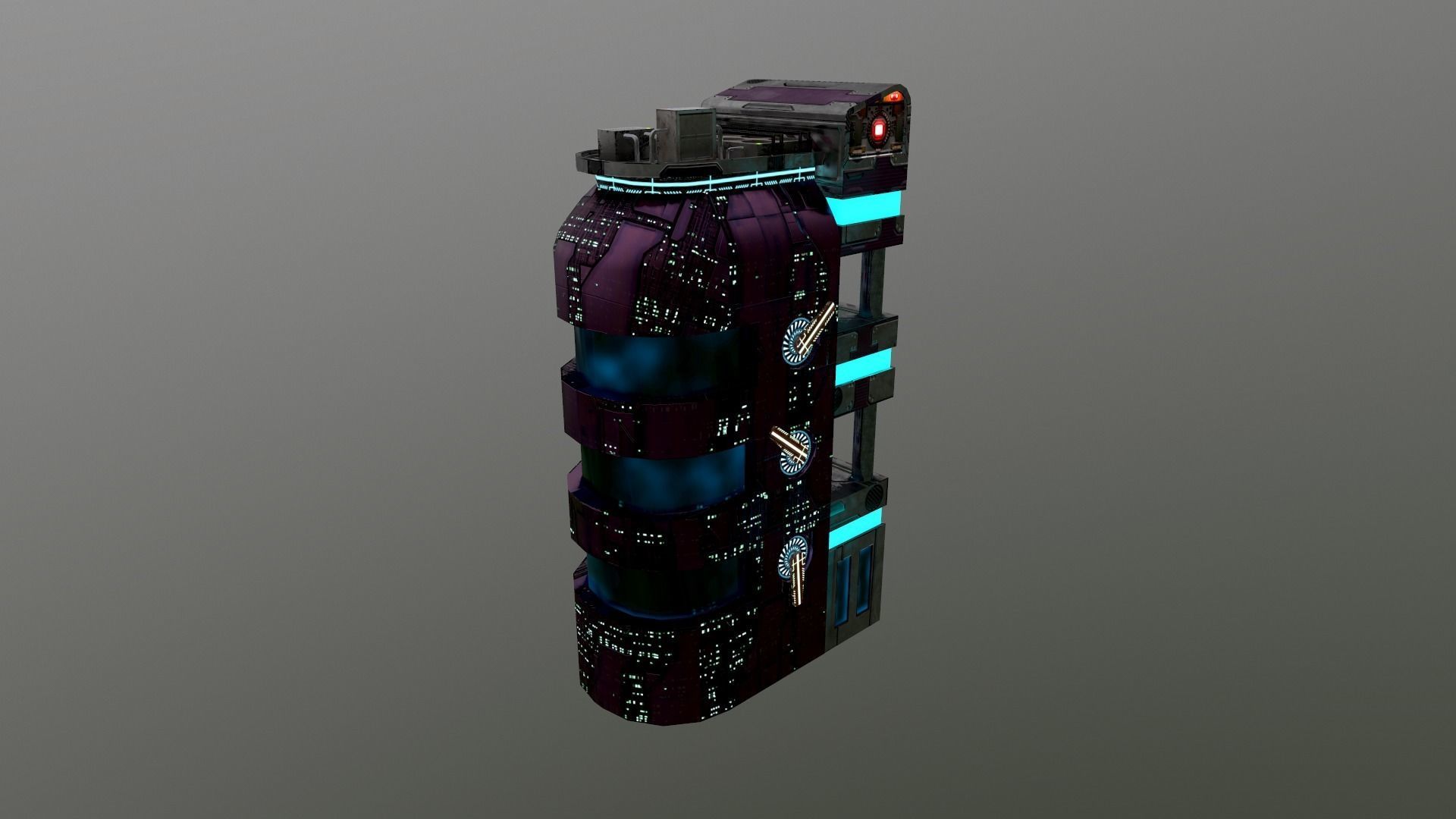 Cyberpunk City - Building 43 Low-poly 3D model_31