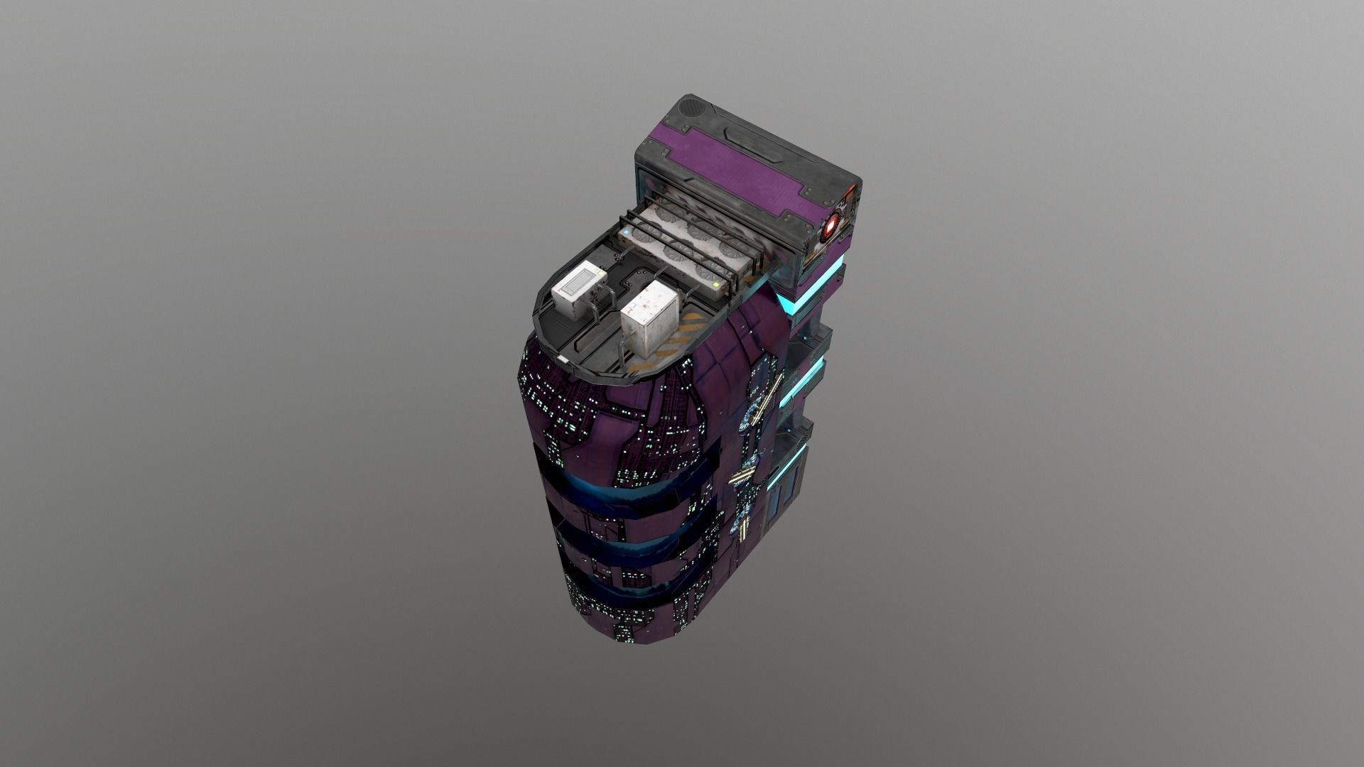 Cyberpunk City - Building 43 Low-poly 3D model_5