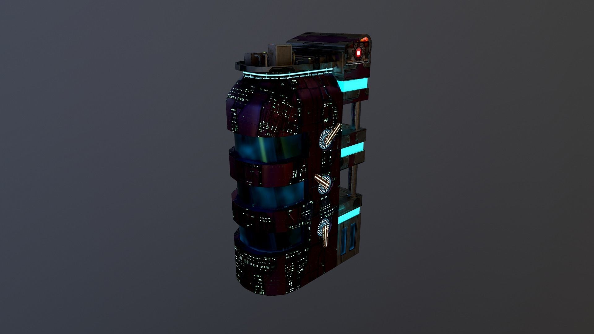 Cyberpunk City - Building 43 Low-poly 3D model_22