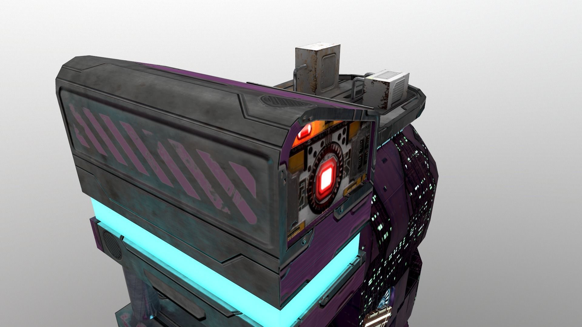 Cyberpunk City - Building 43 Low-poly 3D model_14