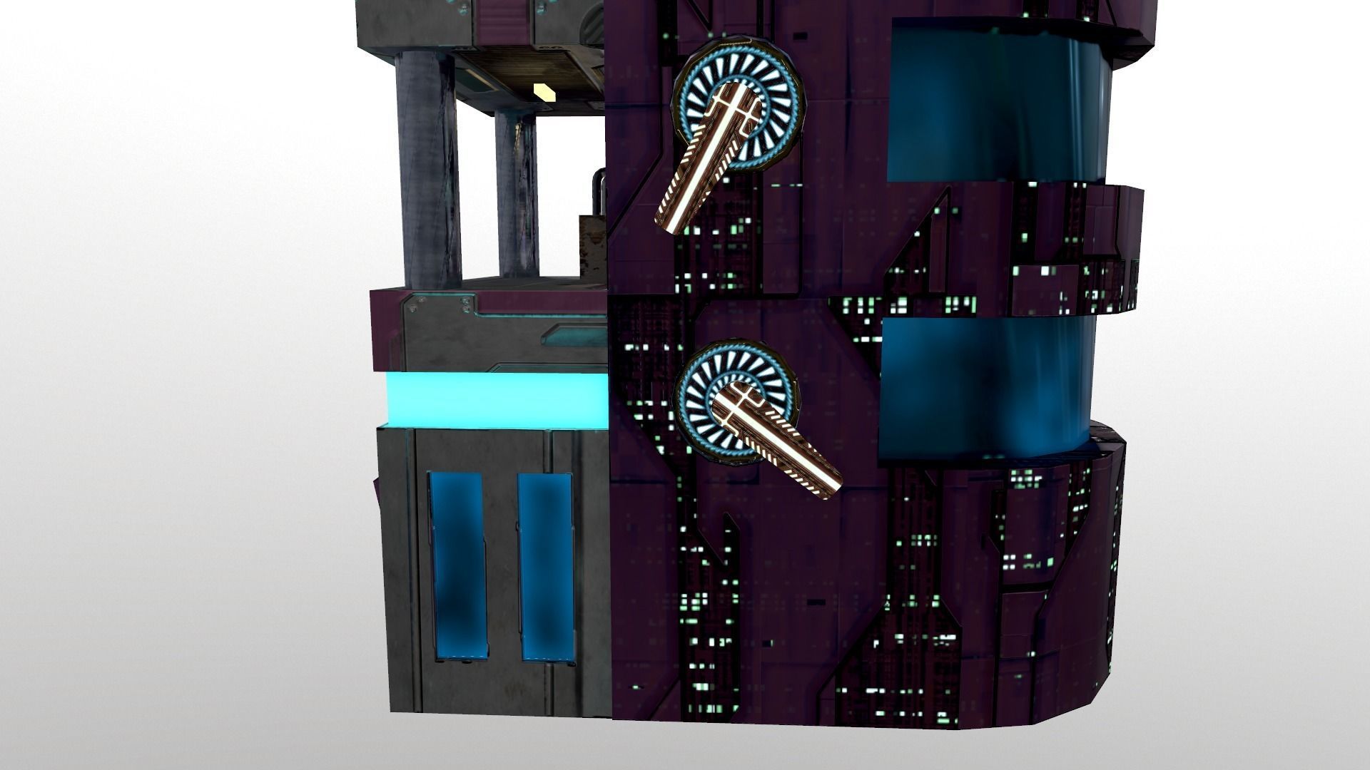 Cyberpunk City - Building 43 Low-poly 3D model_7