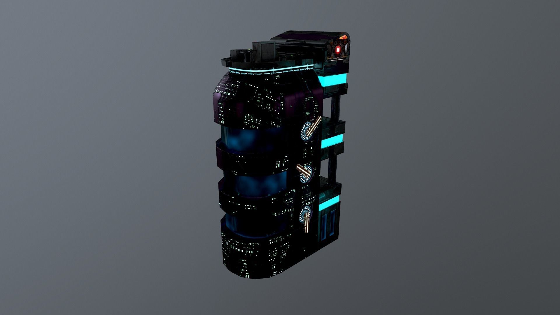 Cyberpunk City - Building 43 Low-poly 3D model_33