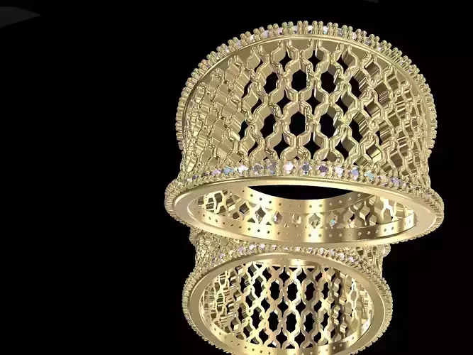 geometric jaali pattern diamond ring  stl files verified 3D print model
