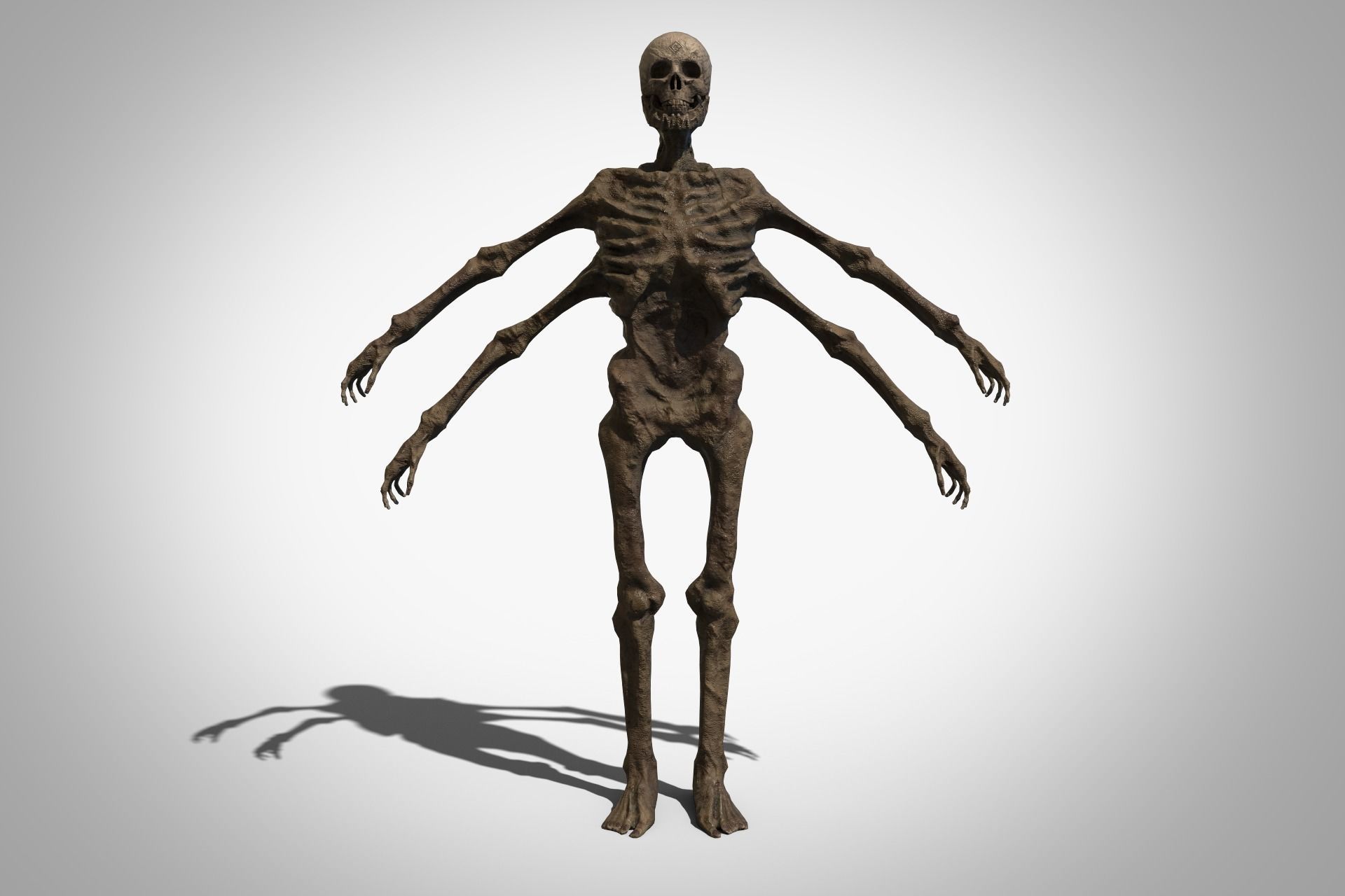 Four-armed monster Low-poly 3D model_11