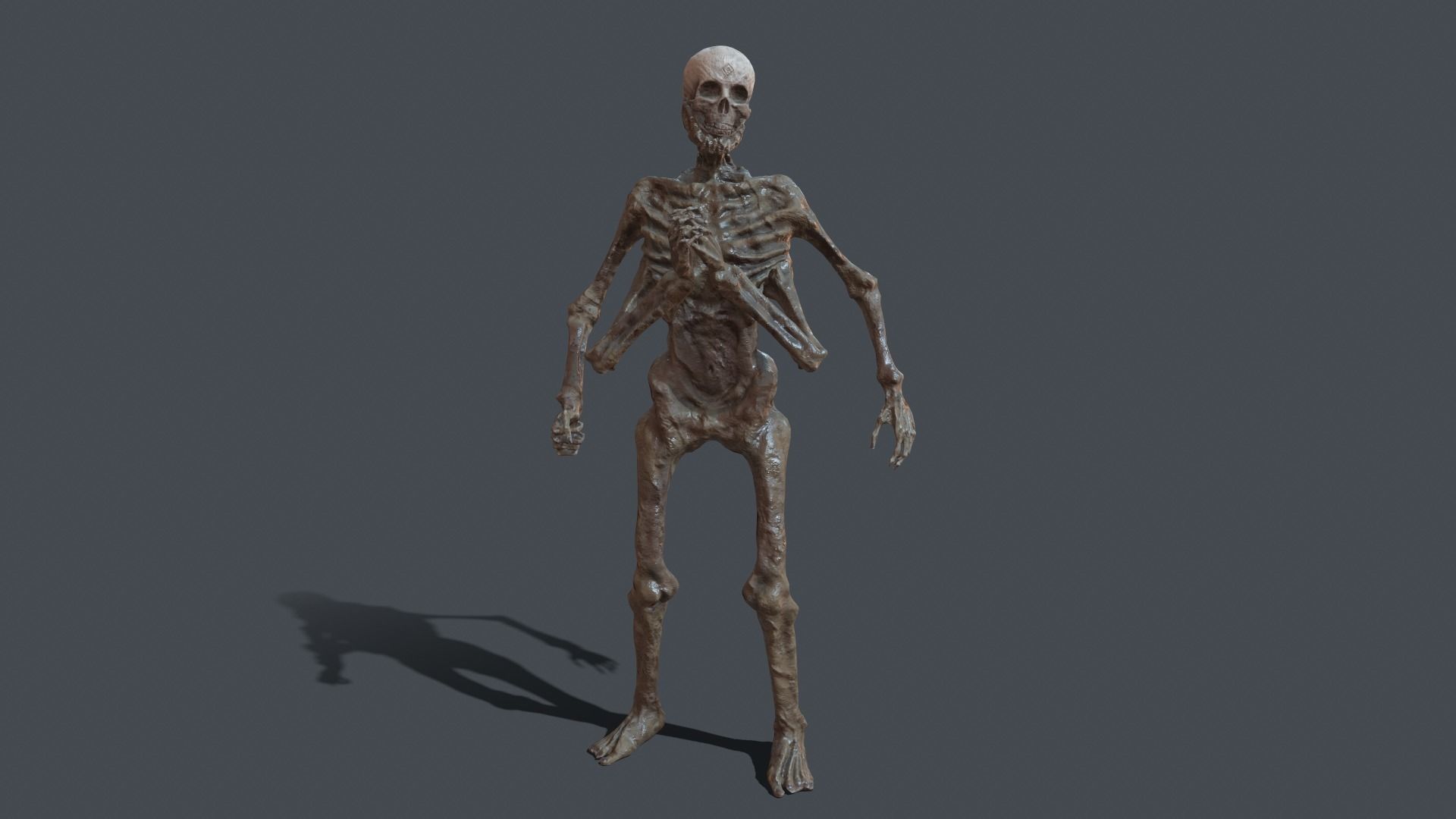 Four-armed monster Low-poly 3D model_28