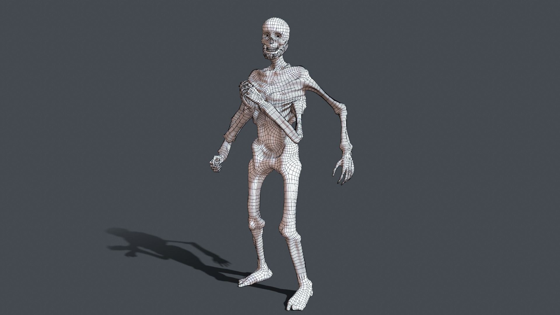 Four-armed monster Low-poly 3D model_42