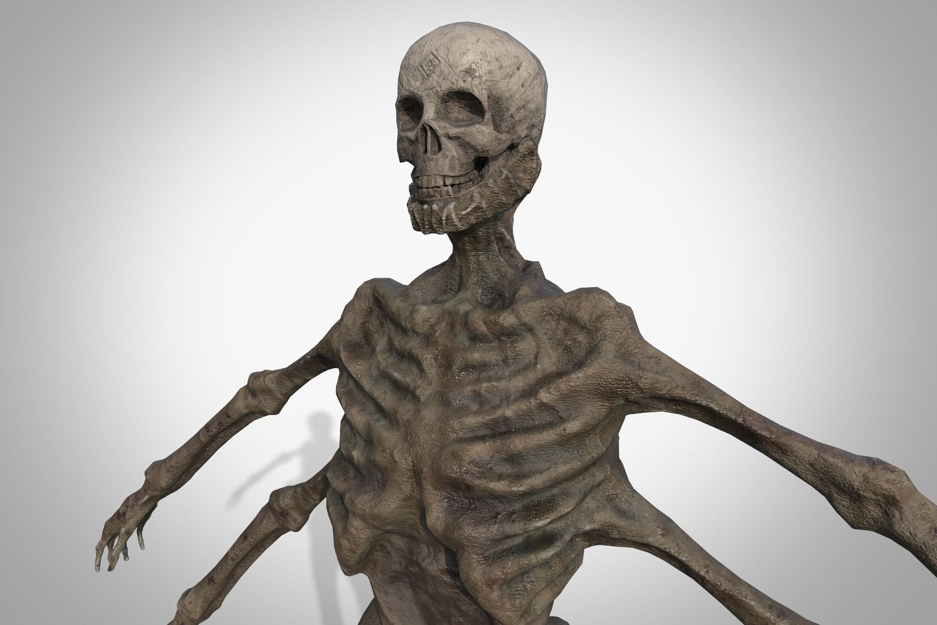 Four-armed monster Low-poly 3D model_8