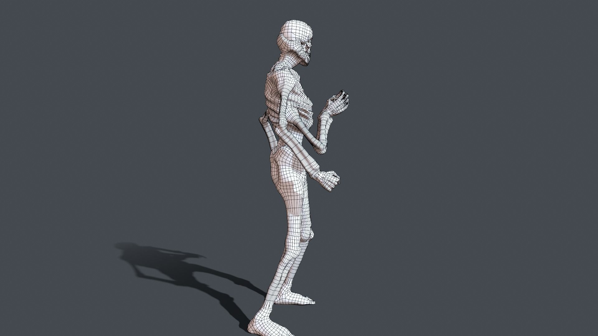 Four-armed monster Low-poly 3D model_32