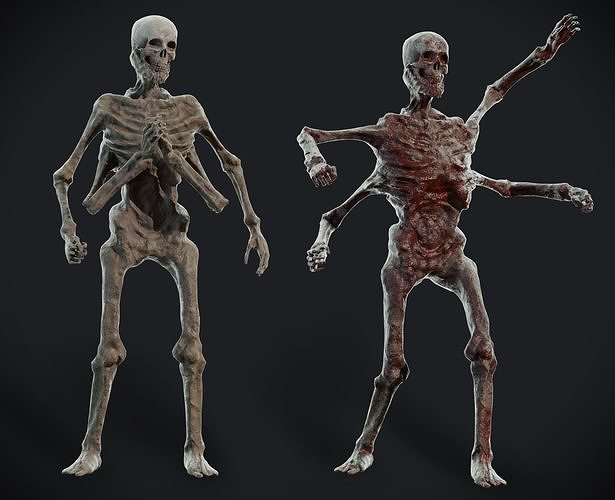 Four-armed monster Low-poly 3D model
