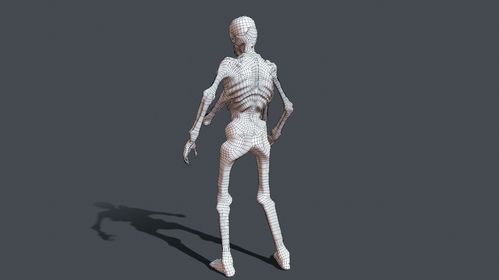 Four-armed monster Low-poly 3D model_37