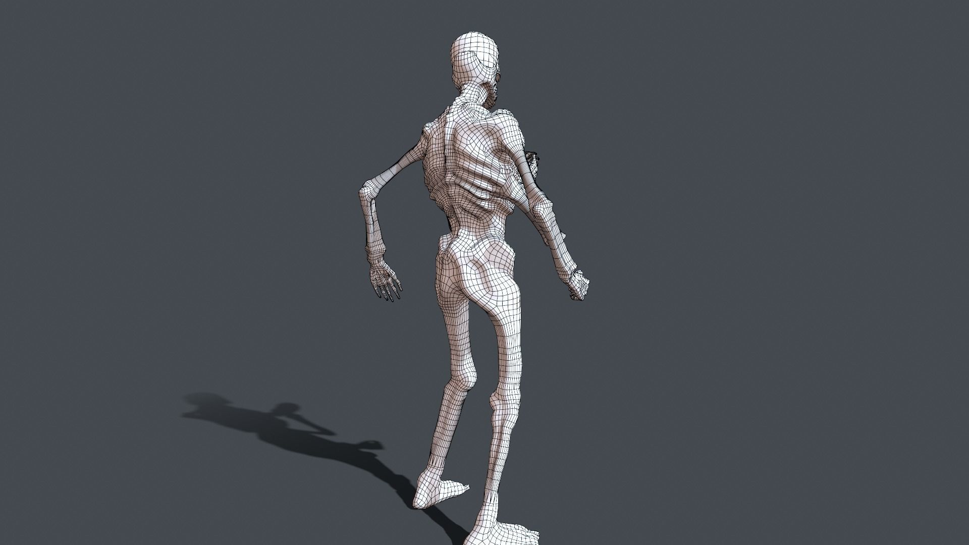 Four-armed monster Low-poly 3D model_34