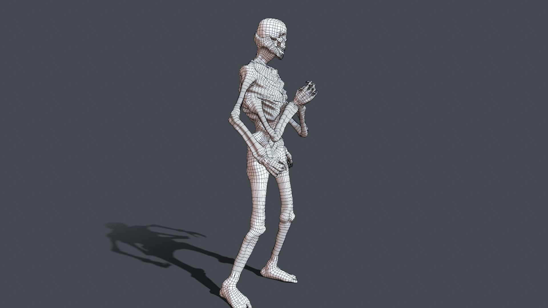 Four-armed monster Low-poly 3D model_31