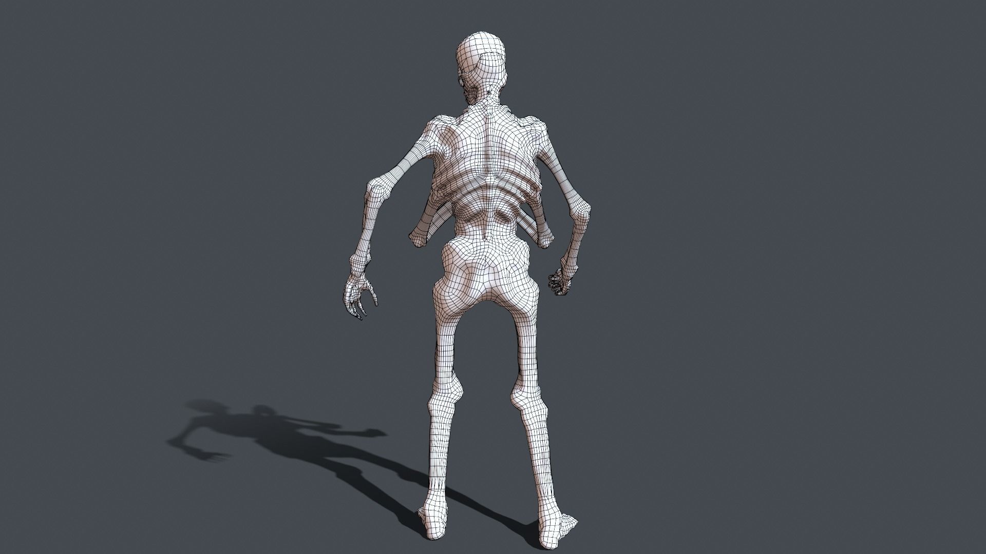 Four-armed monster Low-poly 3D model_36