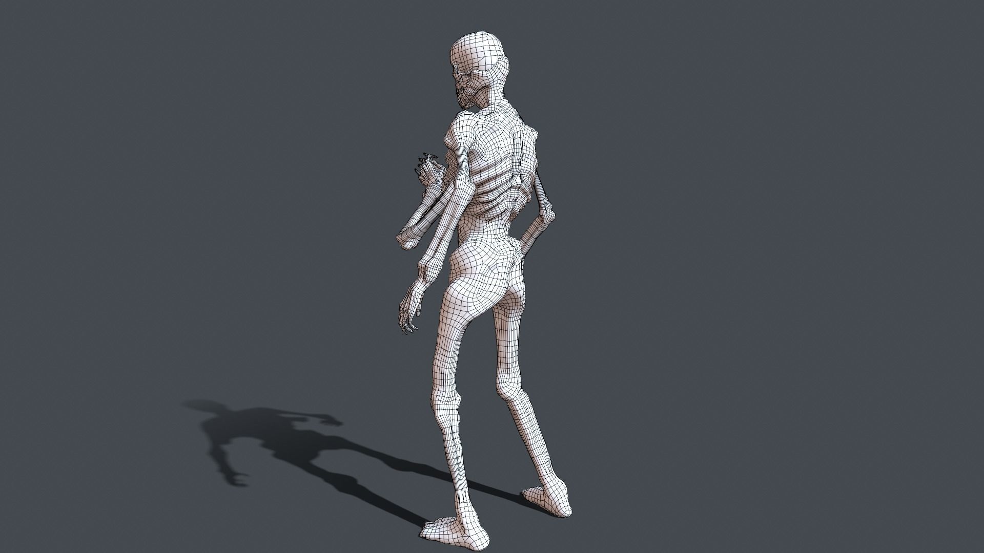 Four-armed monster Low-poly 3D model_38