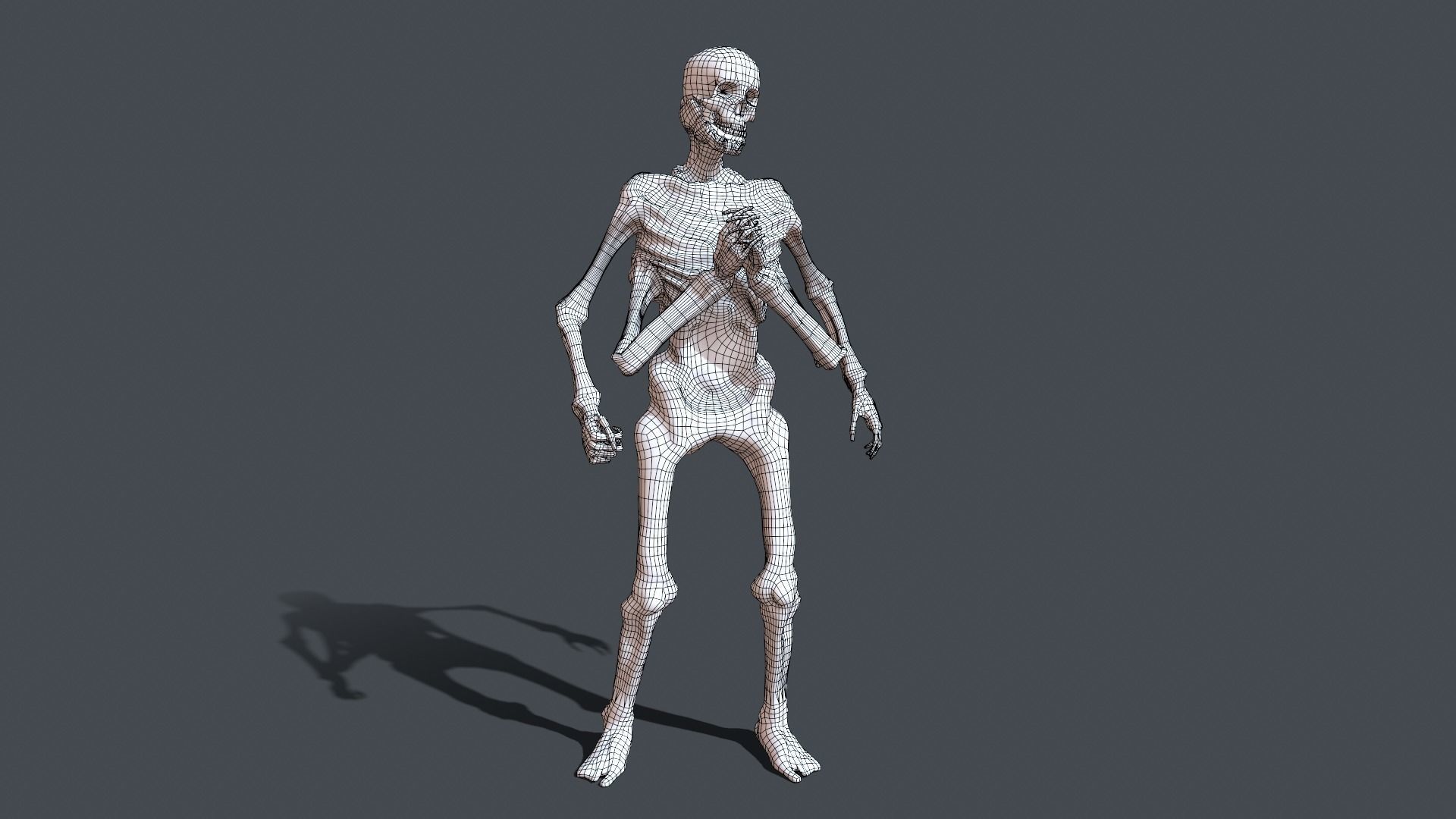 Four-armed monster Low-poly 3D model_44