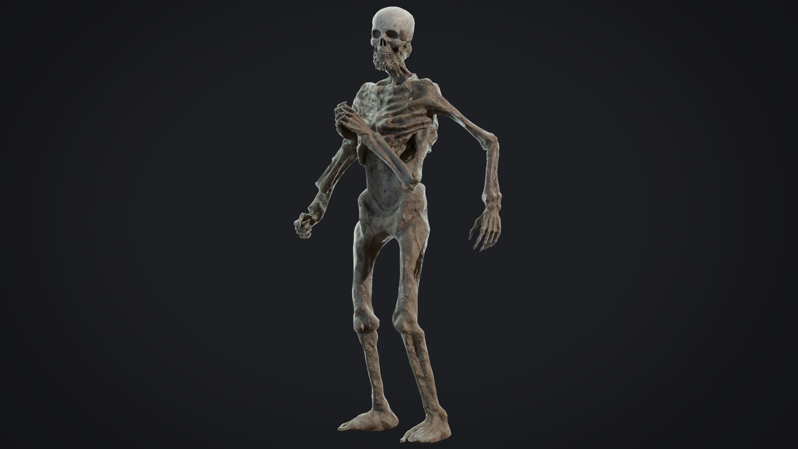 Four-armed monster Low-poly 3D model_13