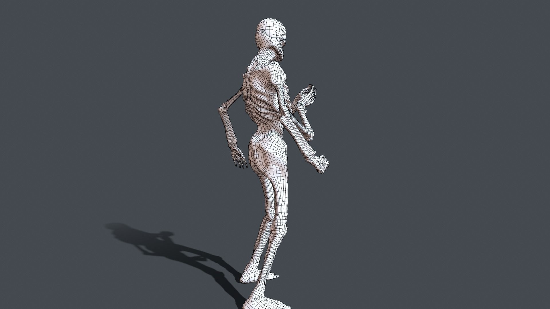 Four-armed monster Low-poly 3D model_33