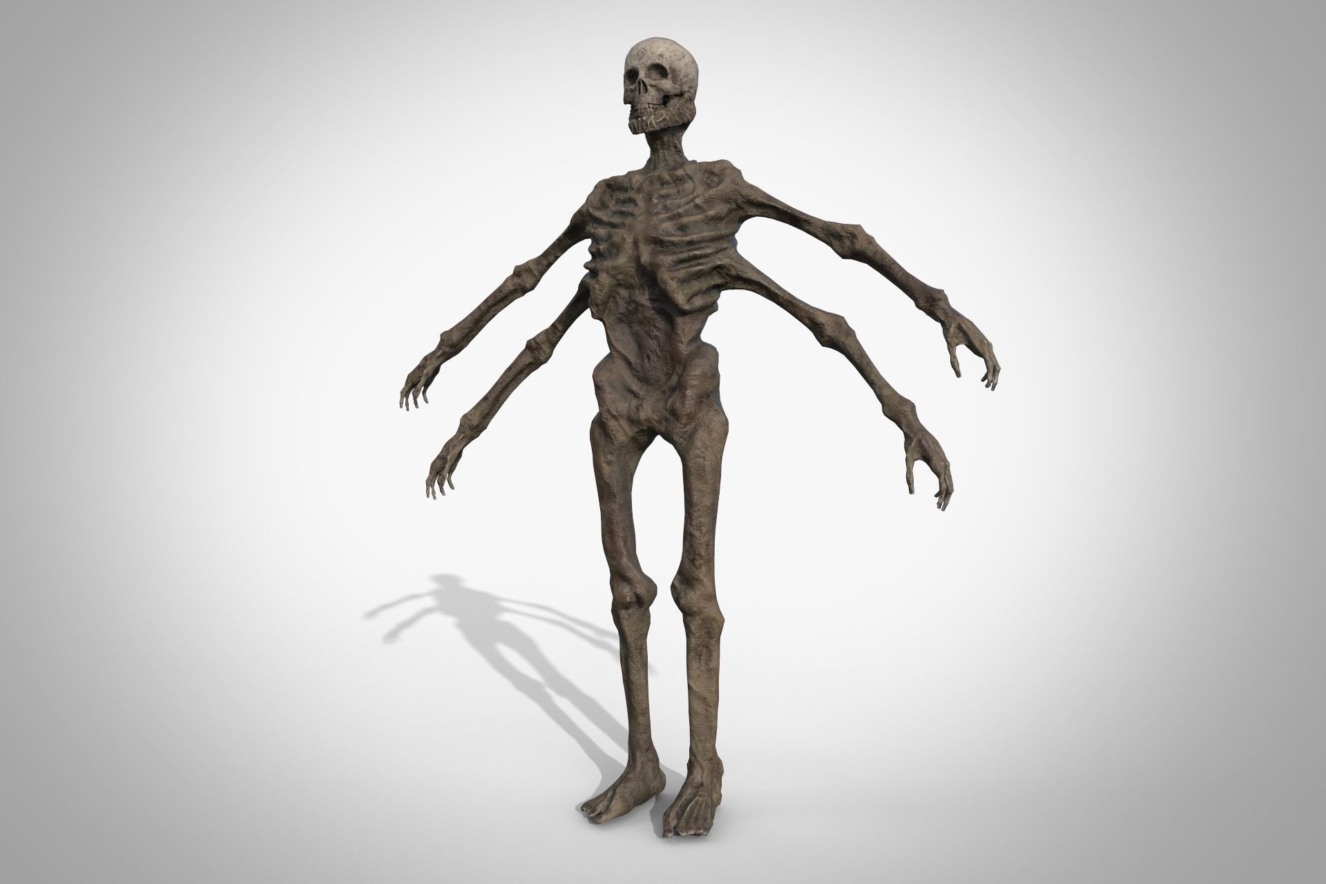 Four-armed monster Low-poly 3D model_10