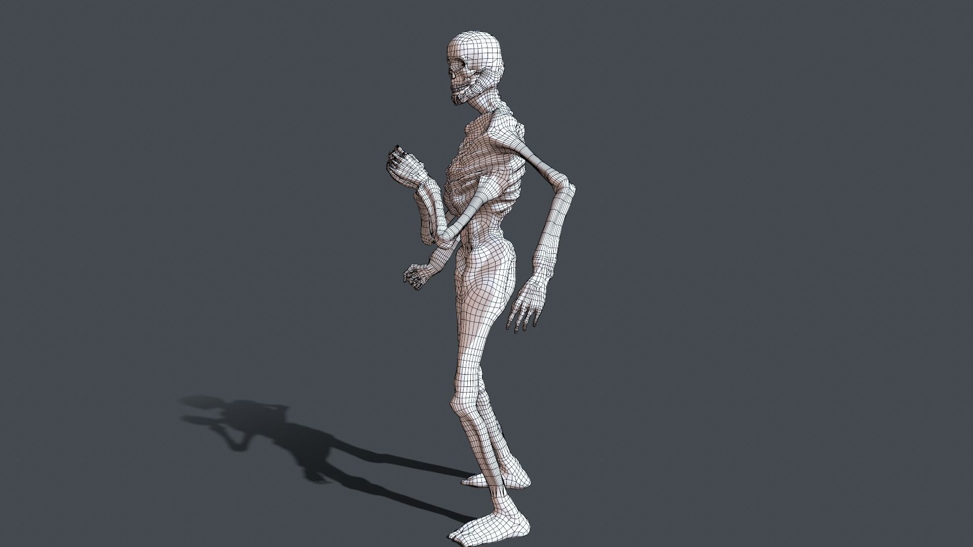 Four-armed monster Low-poly 3D model_40