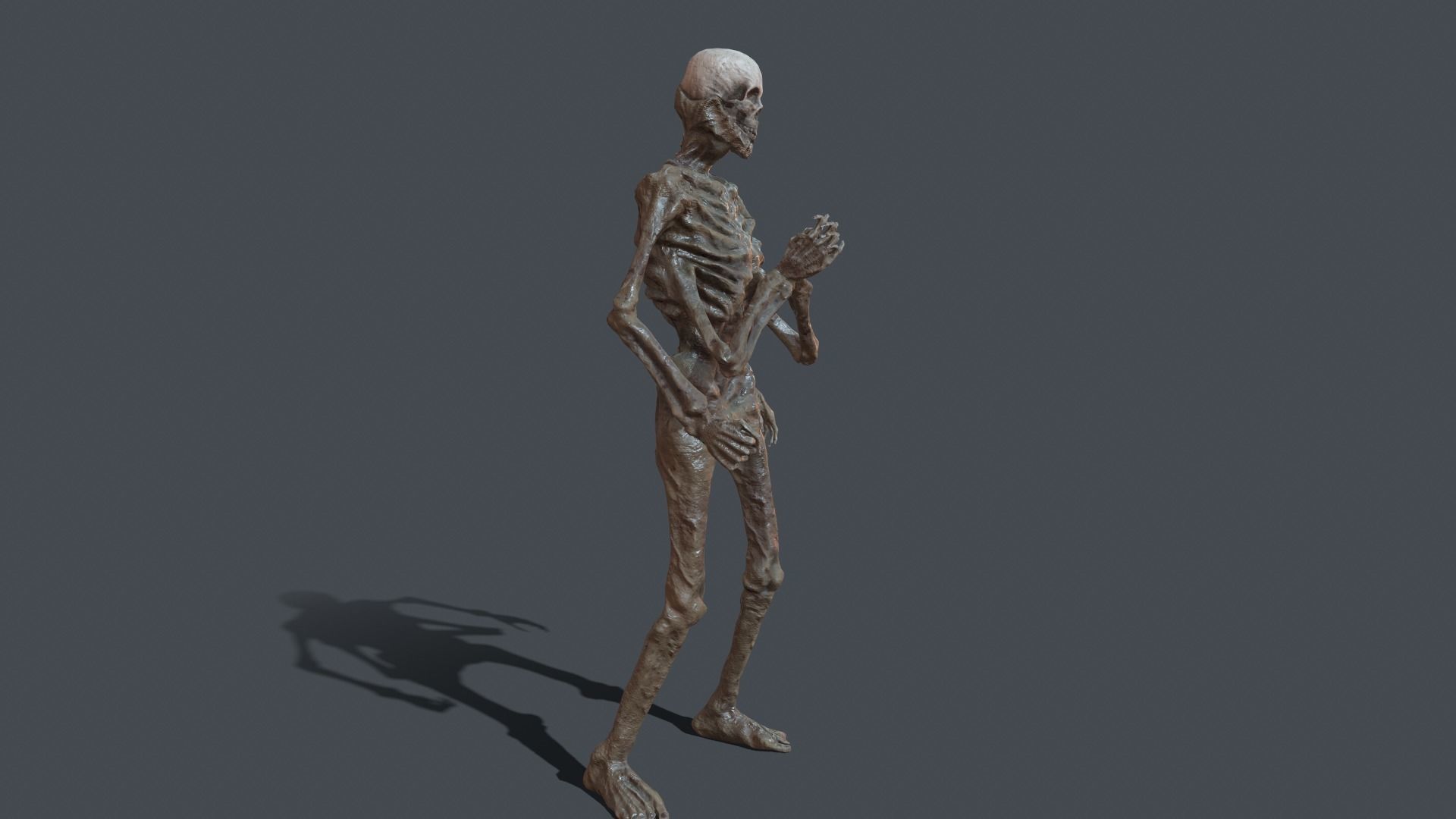 Four-armed monster Low-poly 3D model_16