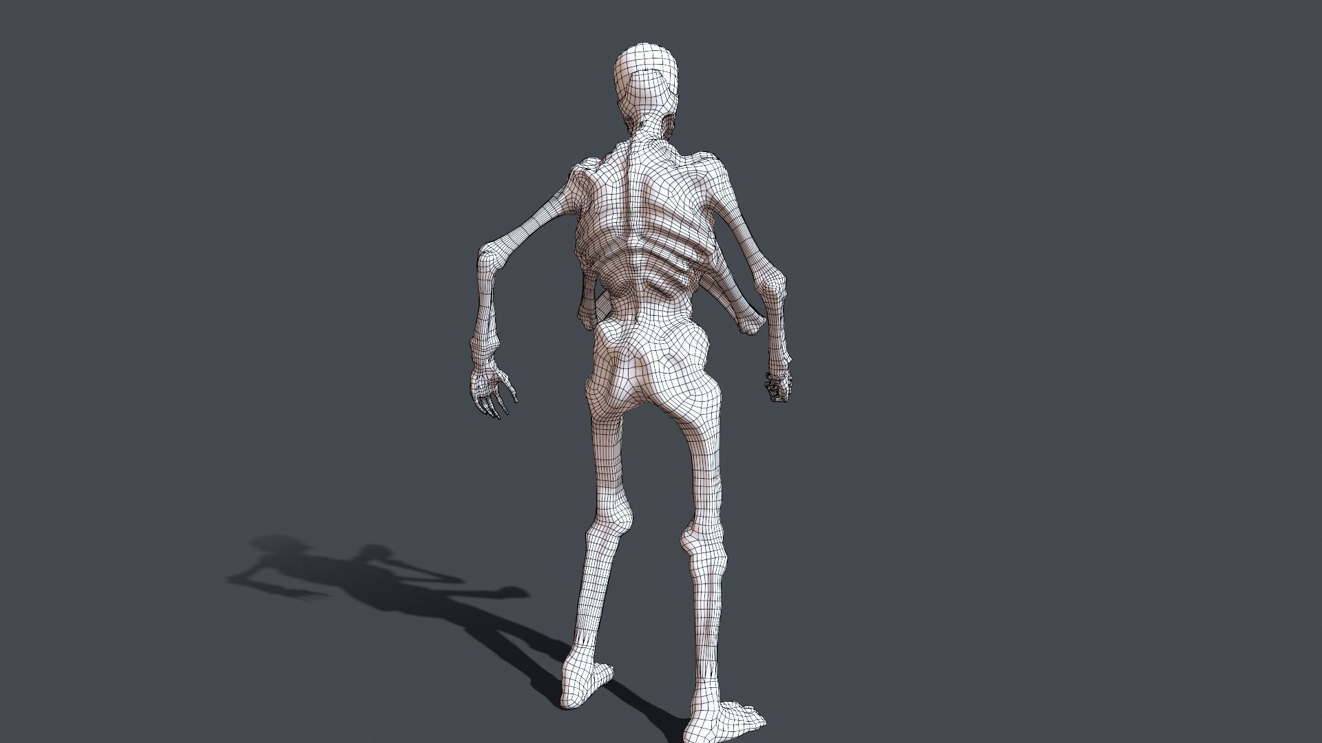 Four-armed monster Low-poly 3D model_35